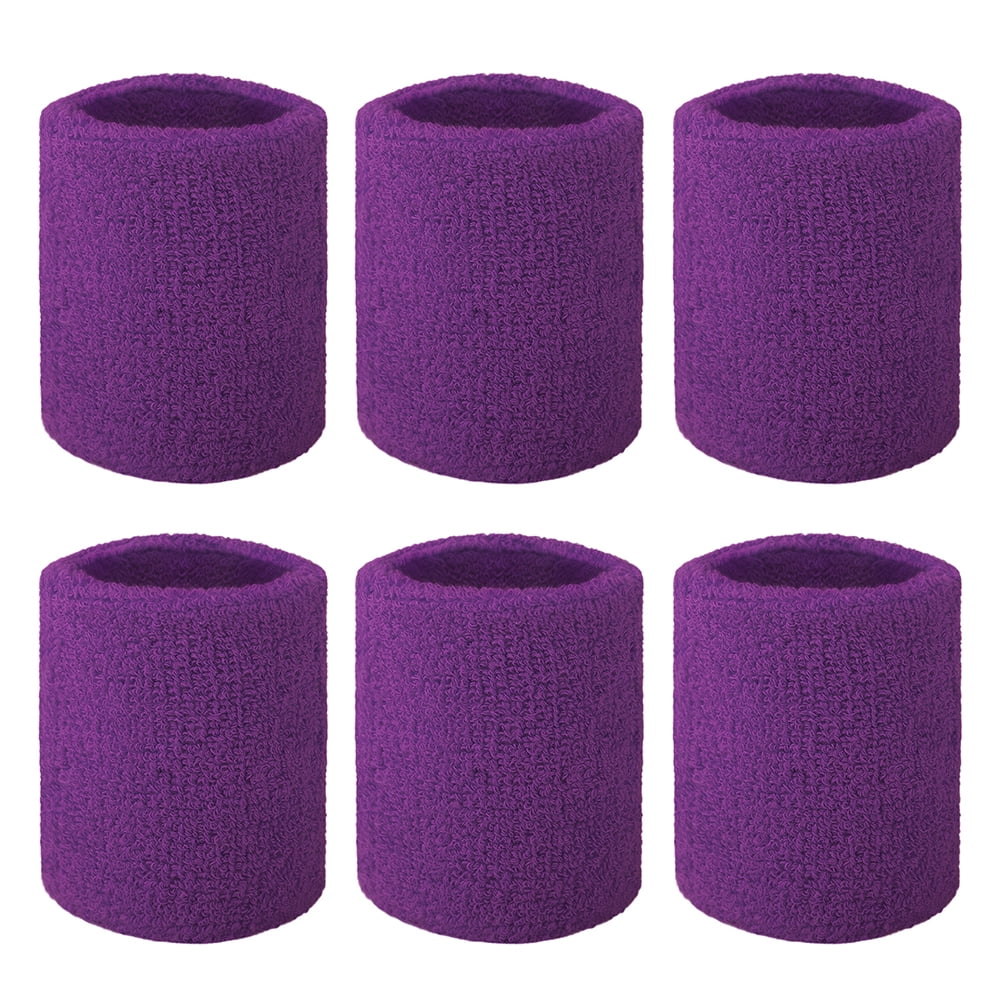 GOGO 6Piece Wrist Sweatbands Athletic Cotton Terry Cloth Wristband 3