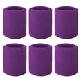 thumbnail image 1 of GOGO Bracelet de Poignet en Tissu Éponge de Coton Athlétique, 6 Pcs, 2 Tailles - Violet - 3 Pouces, 1 of 6