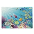 thumbnail image 1 of Underwater Cutting Board, Print of Colorful Marine Themed Lifestyle with Many Fish Species in the Ocean, Decorative Tempered Glass Cutting and Serving Board, in 3 Sizes, by Ambesonne, 1 of 2
