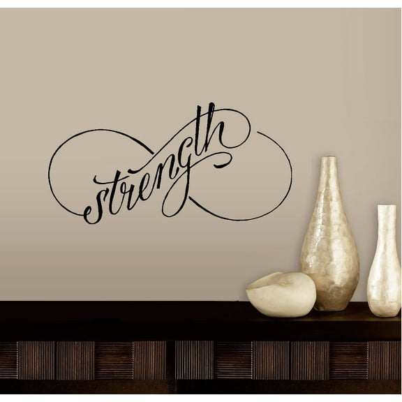 Strength Infinity Wall or Window Decal 13" x 26" Black