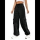 thumbnail image 1 of Pantalones Deportivos Cargo para Mujer, Holgados, de Forro , de Pierna , Elásticos, de Cintura Alta, Informales, para Senderismo, para Otoño. Negro L, 1 of 8