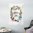 thumbnail image 1 of Fruit Tapestry, Hand Drawn Watercolor Style Berries with Foliage Leaves Eco Themed Fresh Natural Food, Wall Hanging for Bedroom Living Room Dorm Decor, 40W X 60L Inches, Multicolor, by Ambesonne, 1 of 2
