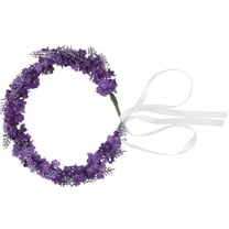MUSEYA Purple Floral Headband with Sturdy Cloth Elegant Lavender Flower Wreath