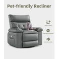 thumbnail image 3 of Manual Recliner PU Leather Living Room Chair Adjustable Reclining Chair Oversized Home Theater with Massage & Heat, 3 of 5