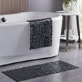 thumbnail image 3 of Bath Shower Mat Non Slip: Extra Large Pebble Bathtub mat for Families, Anti Slip Matt with Drain Holes Suction Cups Tub - 16 X 40 Inch Black, 3 of 4