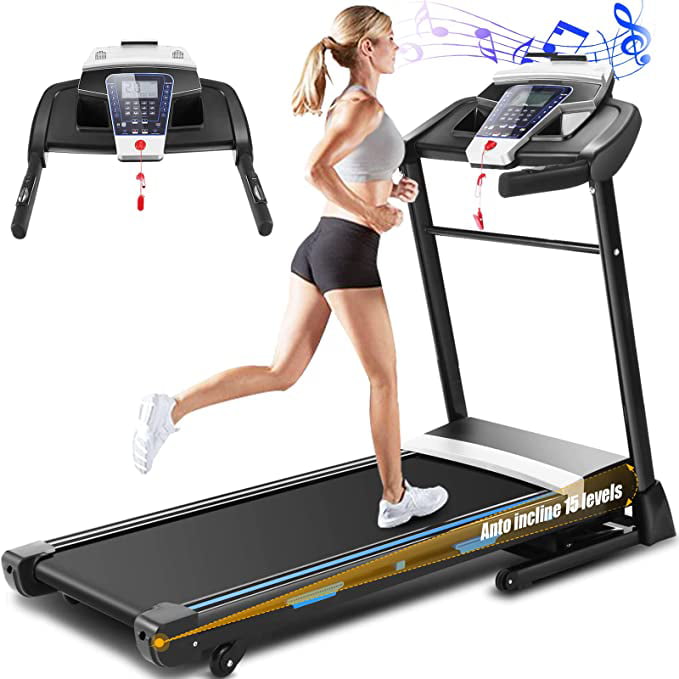 Walking Running Jogging Machine for Home/Gym Cardio Use 3.25HP APP Treadmill with 0-15 Automatic Incline ANCHEER Treadmills for Home 