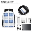 thumbnail image 6 of Single Side Full Backpack 16.1×11.8×4.5in Large Capacity Breathable Shoulder Belt Leisure Simple And Strong Bearing Capacity Doderblue Checked Hand-Drawn Sketch_2, 6 of 8