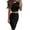 Black, variant on ZZwxWA Womens Sexy 2 Piece Outfits Short Sleeve Crop Top Bodycon Midi Pencil Skirt Matching Dresses Sets Clubwear Ladies Suits Solid Color