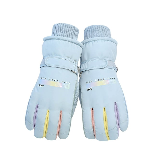 PMVFHDE Ski Gloves Womens Fashion Letter Warm Windproof Full Screen For Motorcycle