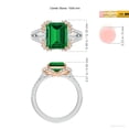 thumbnail image 5 of ANGARA Emerald-Cut Lab Grown 2.85 Ct Emerald Couture Engagement Ring for Women in 14K White & Rose Gold (Size-10x8mm) | May Birthstone, Anniversary, Jewelry Gift for Women | Lab-Grown Emerald Ring, 5 of 9