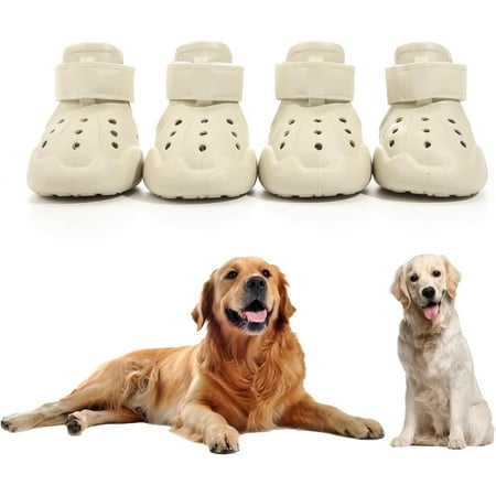 HQREA Dog Shoes  Dog Sandals for Hot Pavement  Waterproof Pet Beach Outdoor Boots 4PCS
