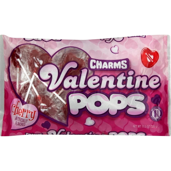 Charms Pops Valentine Cherry Lollipops, 11.5 Oz., 28 Count - Walmart