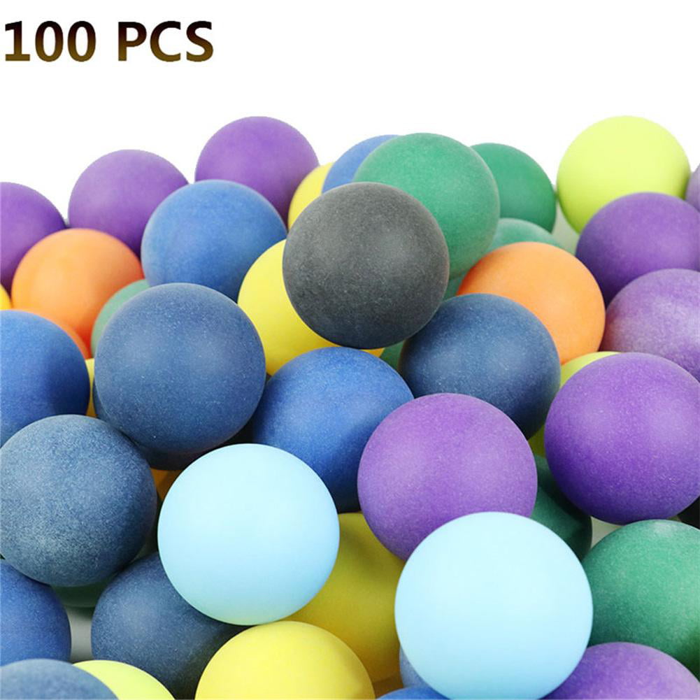 100Pcs Colored  Pong Balls Entertainment Table Tennis Mixed Colors 