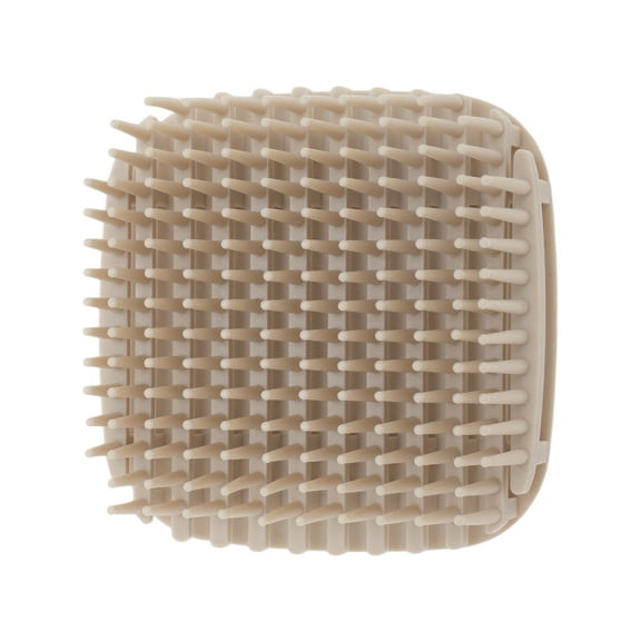 Unique Bargains 1 Pc Hand Card Handle Hair Shampoo Brush for Head Massage 3.07"x3.07"x2.17" Flesh Color