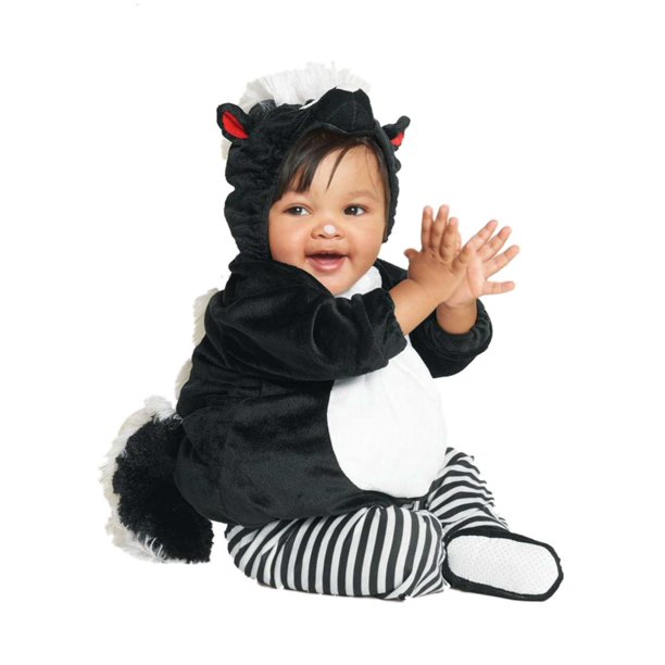 Infant Boys Girls Plush Baby Skunk Halloween Costume Vest With Hood 0 6m Walmart Com Walmart Com