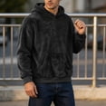 thumbnail image 7 of Xecvkr Mens Fuzzy Pullover Hoodie Loose Cozy Athletic Sweatshirts Winter Thick Long Sleeve Warm Hoodies with Pocket Soft Workout Comfy Top Black L, 7 of 7