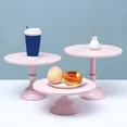 thumbnail image 2 of Cake Stand Home Party Dessert Table Display Rack Dessert Cake Tray Cold Meal Tea Break Table Afternoon Tea Center Rack Metal dangaotai- lvse (S M L) 3 PCS SET, 2 of 6