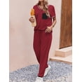 thumbnail image 5 of Ekouaer Pajama Sets for Women Short Sleeve Pjs Sets 2 Piece Loungewear Sleepwear with Long Joggers Pants, 5 of 6