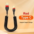 thumbnail image 4 of Cable de carga retráctil teléfono móvil cargador cable teléfono inteligente viaje reemplazable cobre plástico cable cable oficina oficina 5a tipo-c negro rojo kenally EL014475-02, 4 of 7