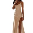 thumbnail image 1 of GET IT : Robe Nuisette Sans Manches en Satin pour Femmes - Longue Robe de Soirée Maxi à Col Bénitier pour Tenue Décontractée de Fête_cadeau Spécial, 1 of 3