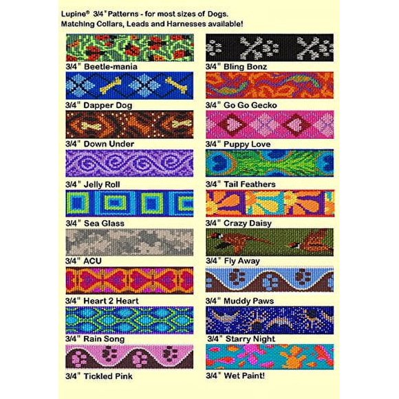 LupinePet Originals 3/4" Puppy Love 12-20" Adjustable Roman Dog Harness for Small Dogs