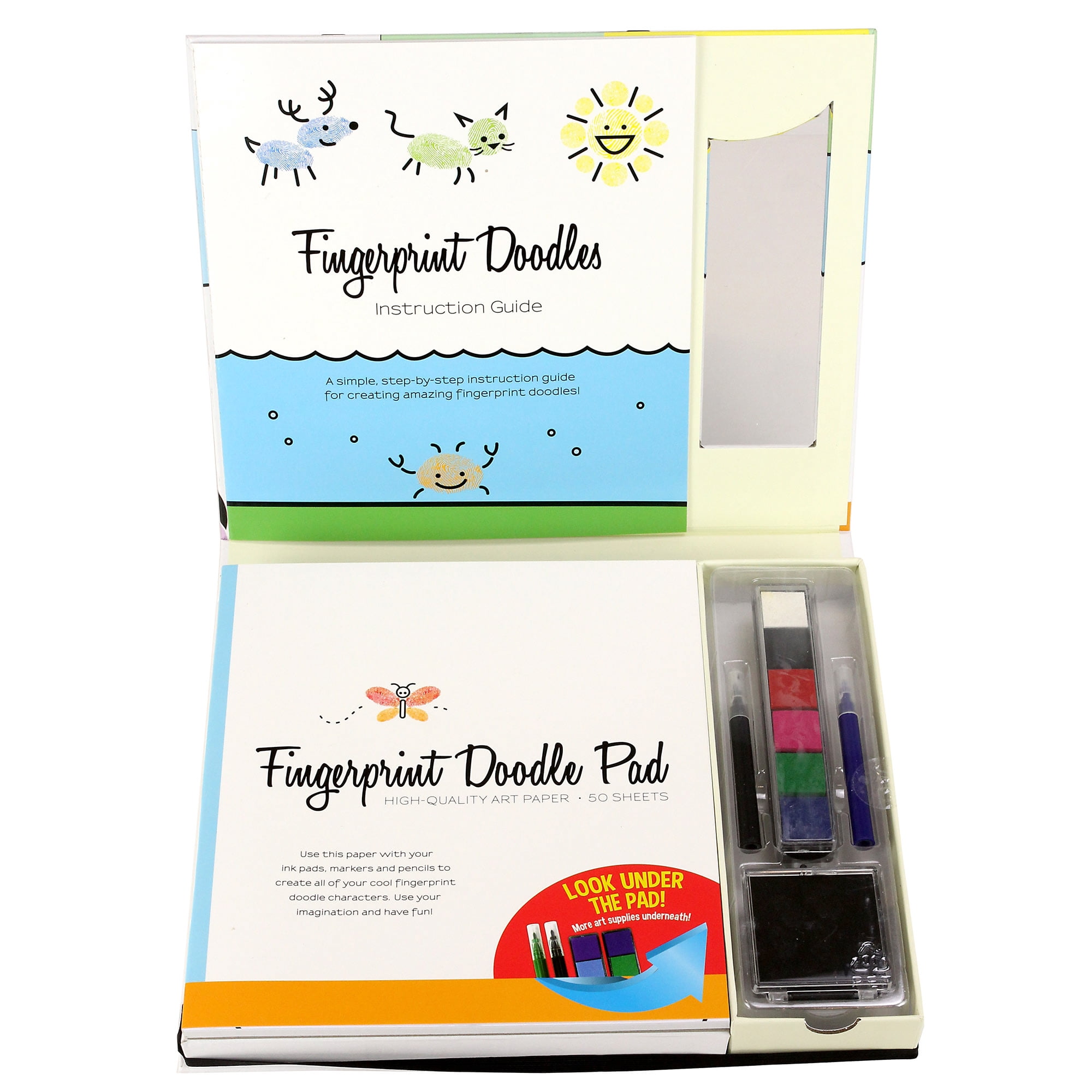 Imagine It: Fingerprint Doodles - Create Art & Characters From Your Fingerprints, Read-Stamp-Color-Play, Arts & Crafts Activity Kit, Kids Ages 8+