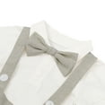 thumbnail image 4 of IDOPIP Baby Boys Formal Suit Gentleman Set Short Sleeve Romper Suspenders Shorts Pants Bowtie Tuxedo Outfits, 4 of 9