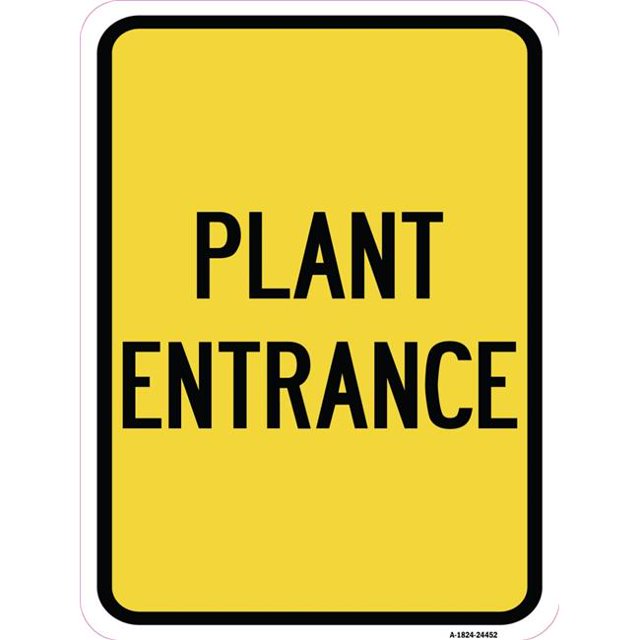 SignMission A-1824-24452 18 x 24 in. Aluminum Sign - Plant Entrance