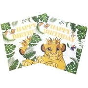 40Pcs Happy Birthday Lion King Beverage Napkins - Add a Roaring Touch to Your Celebrations with Our Vibrant, Themed Napkins 6.5"", Green, GGX-2406391