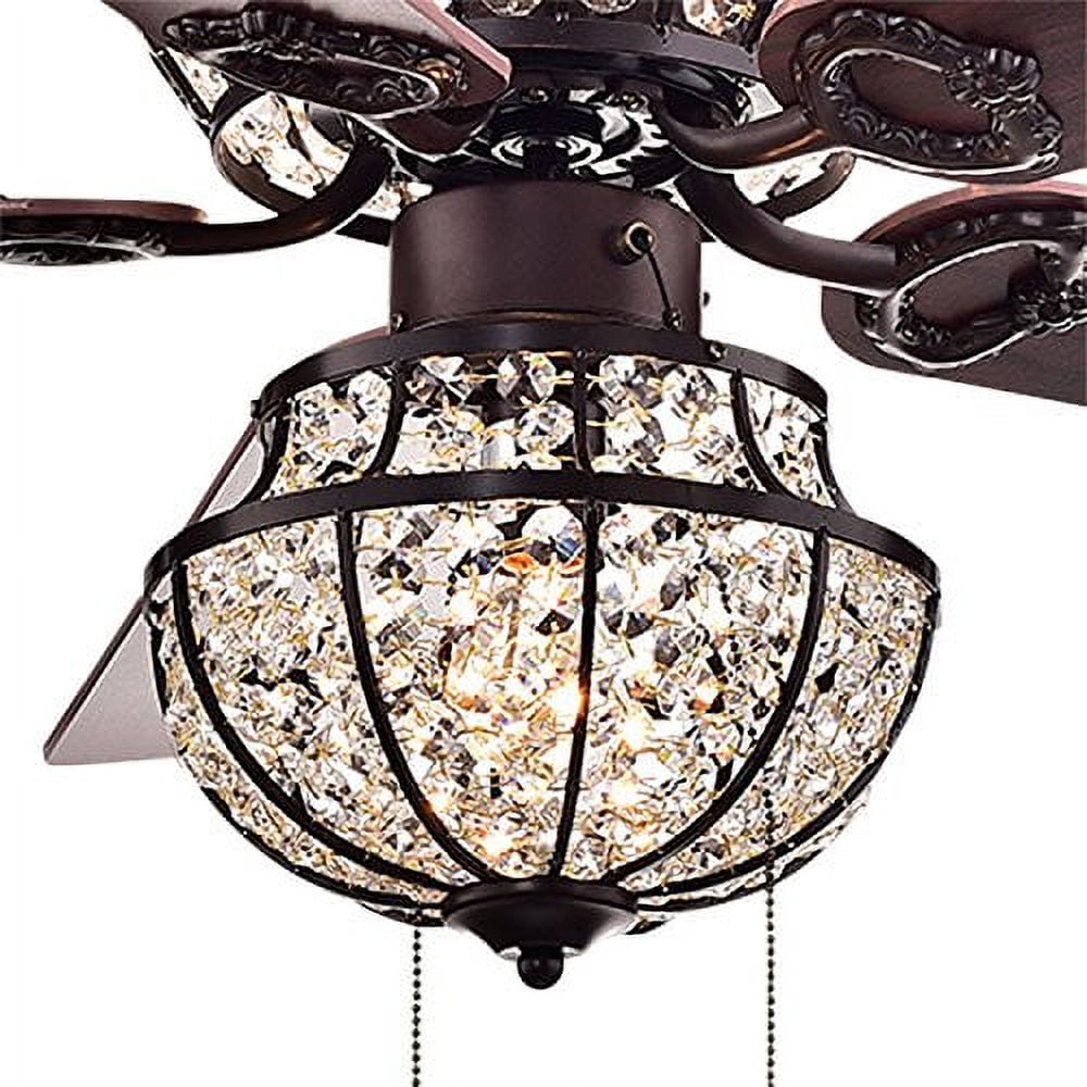 Charla 4-light Crystal 52-inch Chandelier Ceiling Fan