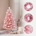 thumbnail image 2 of LuxenHome 5Ft Pink Cherry Blossom Christmas Tree with Fiber Optic Lights & Snowman Star Topper, 2 of 13