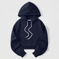 thumbnail image 4 of hoksml Women Solid Cropped Drawstring Hoodie Drop Shoulder Long Sleeve Pullover Sweatshirt for Casual Street Daily Wear, 4 of 5