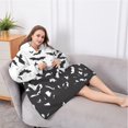 thumbnail image 5 of Oversized Wearable Blanket Hoodie,Halloween Bat Swarm Pattern Sherpa Blanket Hoodie with Super Pockets,Super Warm Fuzzy Pullover for Women & Men, 5 of 6