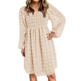 thumbnail image 6 of Women Long Sleeve Maternity Dress Square Neck Swiss Dot Casual Loose Short Dresses, 6 of 7