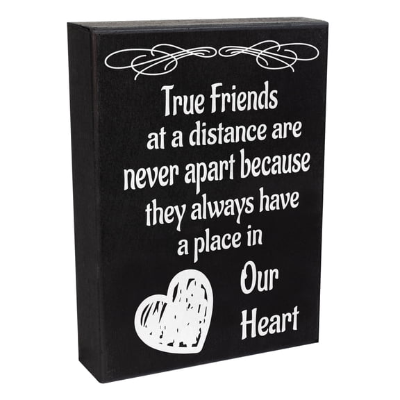 JennyGems Friends At a Distance Are Never Apart Sign, Friend Gifts, Going Away Gifts For Friends, Long Distance Friendship Sign,  Made in USA