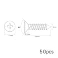 thumbnail image 5 of M4 x 35 mm 50 piezas 304 tornillos de madera avellanados cruzados de acero inoxidable tornillos autorroscantes de cabeza plana autoperforantes chapados en zinc negro, 5 of 5