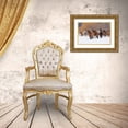 thumbnail image 3 of Jones, Adam 18x13 Gold Ornate Wood Framed with Double Matting Museum Art Print Titled - Rodeo horses running during winter roundup-Kalispell-Montana, 3 of 4
