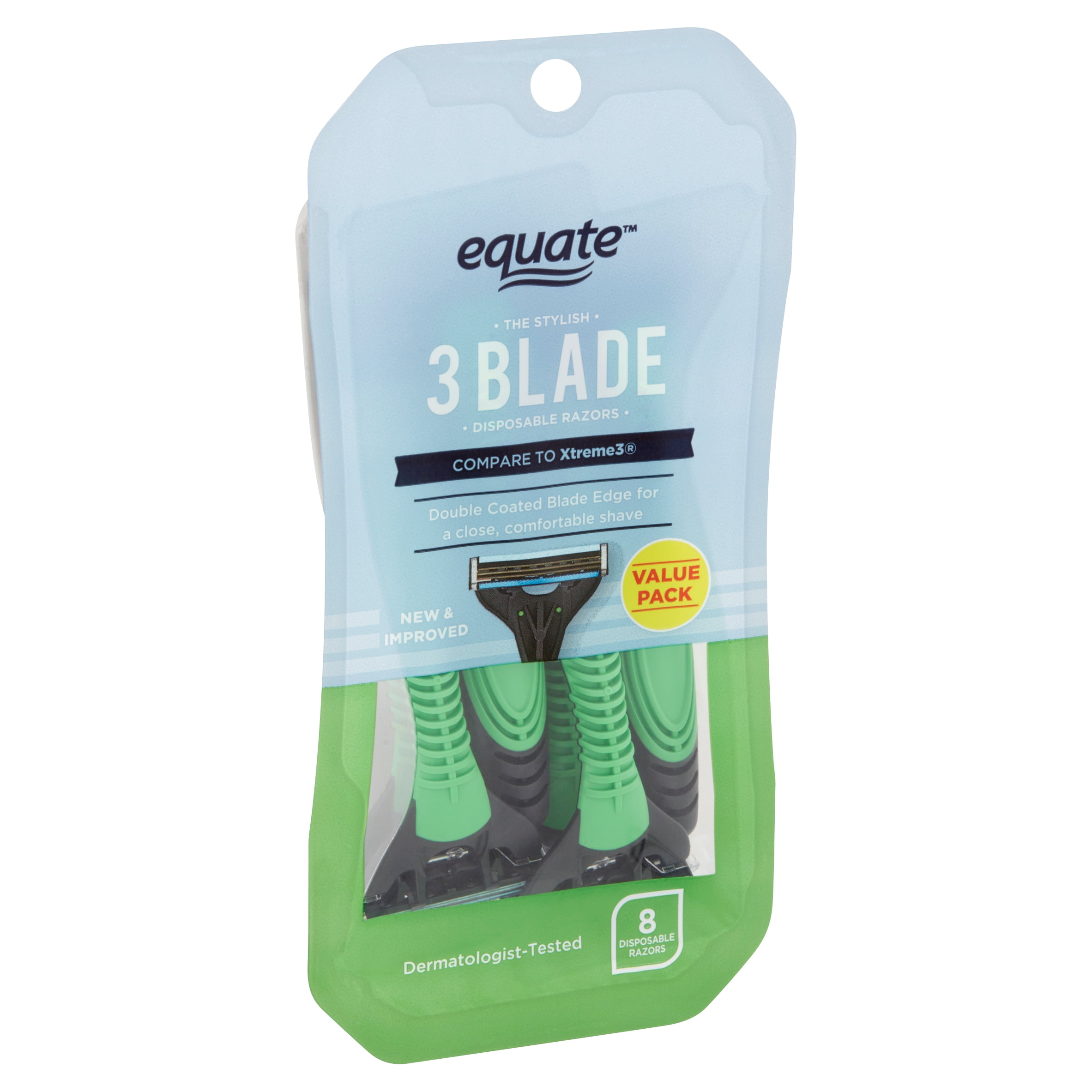 Equate The Stylish 3 Blade Disposable Razors Value Pack, 8 count