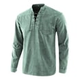 thumbnail image 1 of Camisa De Manga Larga Con Cuello Con Cordones Para Hombre, 1 of 4