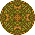 thumbnail image 1 of Ahgly Tapis Rond Lavable en Machine Intérieur Transitionnel Brun Bronze Foncé, 4 Pieds Rond, 1 of 7