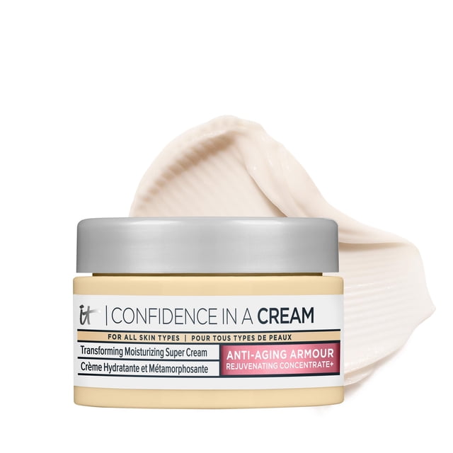It Cosmetics Confidence in a Cream - Crema Hidratante Facial Antiedad, 48H de Hidratación Facial, Reduce Visiblemente las Líneas de Expresión Finas con Niacinamida y E