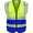 YellowBlue, variant on BeautyWill Class 2 High Visibility Safety Vest, 5 Pockets Reflective Work Vest with Zipper & ID Holder, Blue Black for Construction Work