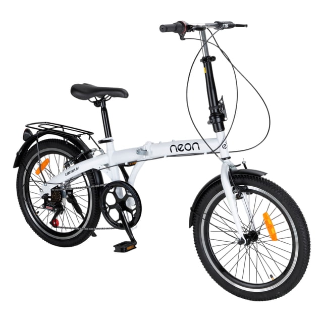 Bicicleta Neon Plegable Rodada 20 7 Velocidades Color Blanco