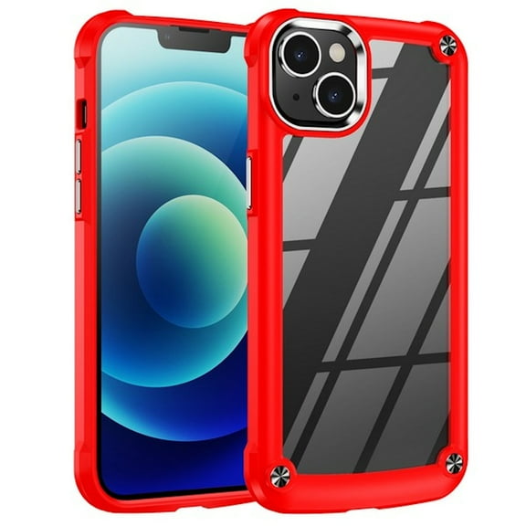 Tough Shield Snap-on Transparent Case for iPhone 14 Plus - Red