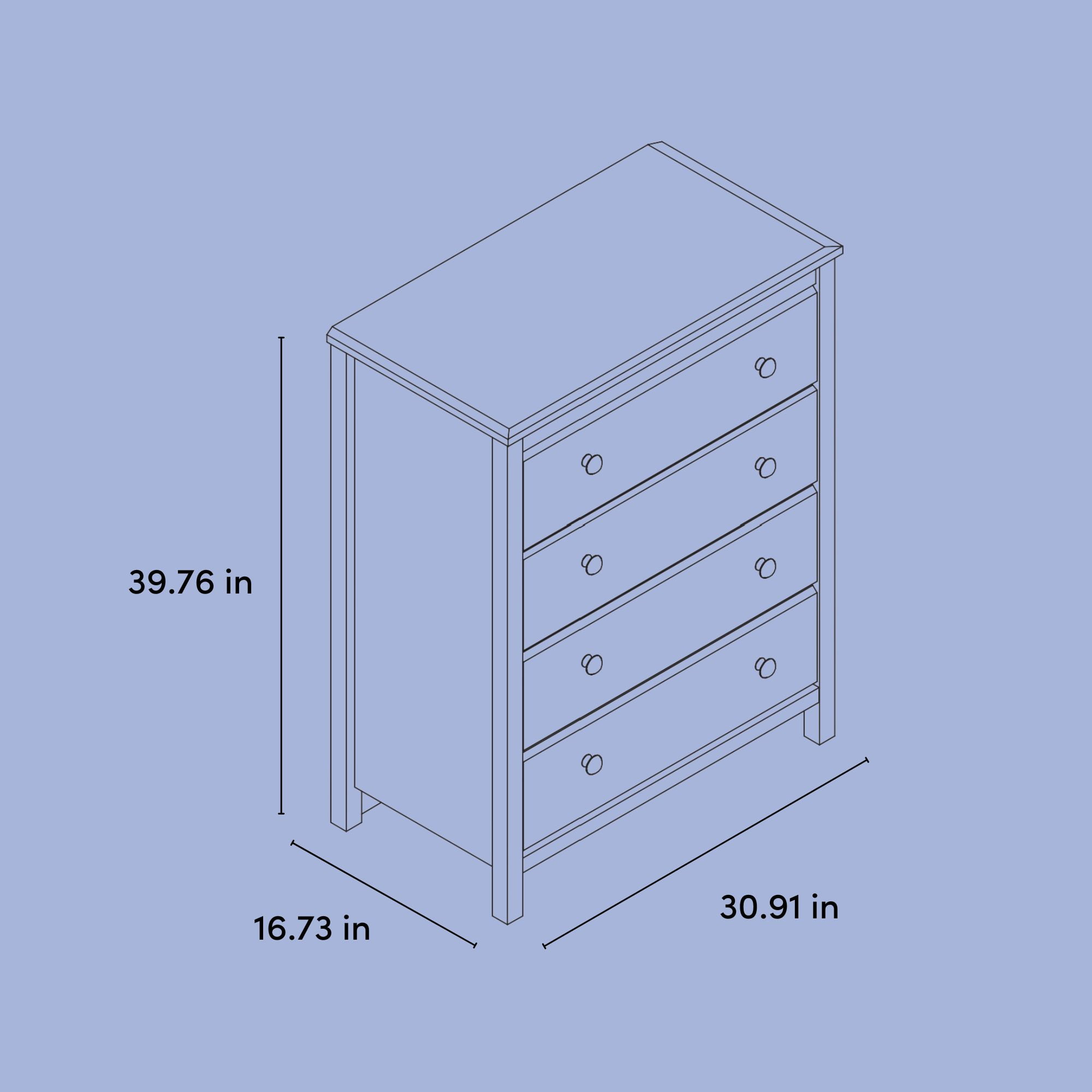 Storkcraft Alpine 4 Drawer Nursery Dresser, Hazelnut