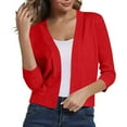 thumbnail image 6 of Taqqpue Cardigan for Women Casual Solid Color Front Open Blouse Tops Loose Fit Plus Size Short Knitted Cardigan Jacket, 6 of 7