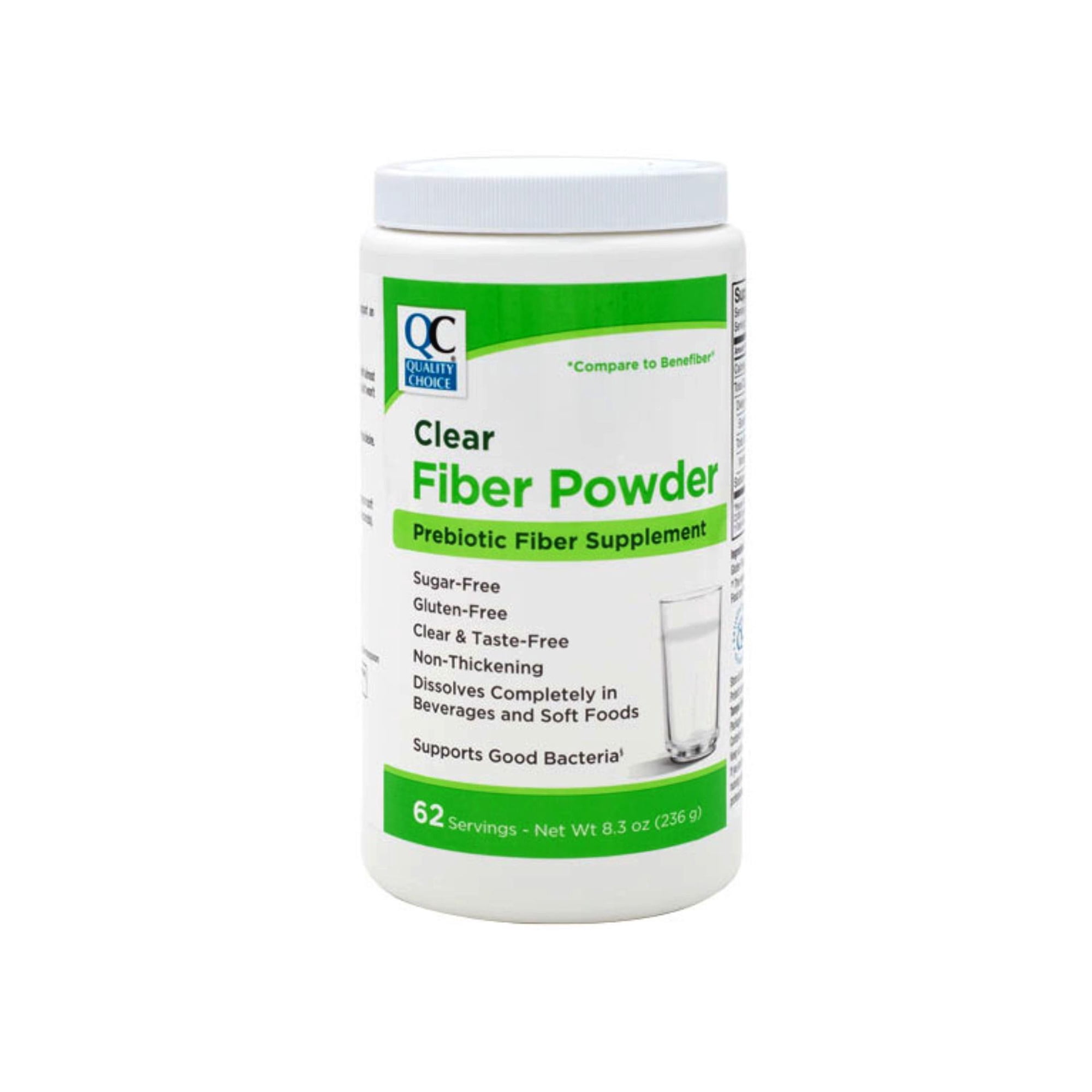 Quality Choice Clear Prebiotic Fiber Supplement Powder for Digestive Health - Tasteless, Non-Thickening Formula - 62 Servings, 8.3 Ounces - Ideal for Adults & Children 6 & Up Daily Fiber Powder