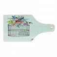 thumbnail image 1 of Watercolor Cutting Board, Sketch of a Bird on an Empty Cage with Colorful Flowers Nature Imagery, Tempered Glass Cutting and Serving Board, Wine Bottle Shape, Brown Multicolor, by Ambesonne, 1 of 1