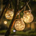 thumbnail image 3 of lámpara solar de vidrio resistente al agua, luz solar en maceta, lámpara ornamental para jardín de hadas, 3 of 3
