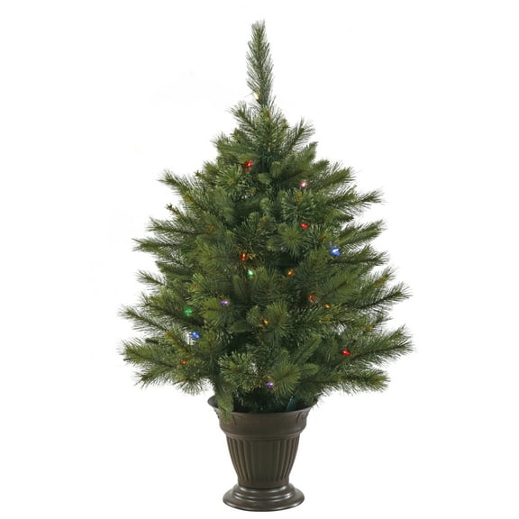 Vickerman 3.5' Cashmere Artificial Christmas Tree, Multi-Colored Battery Operated LED Lights